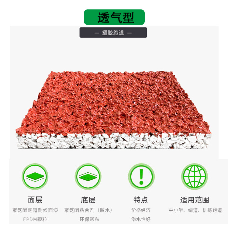 新国标透气型户外塑胶跑道透气型