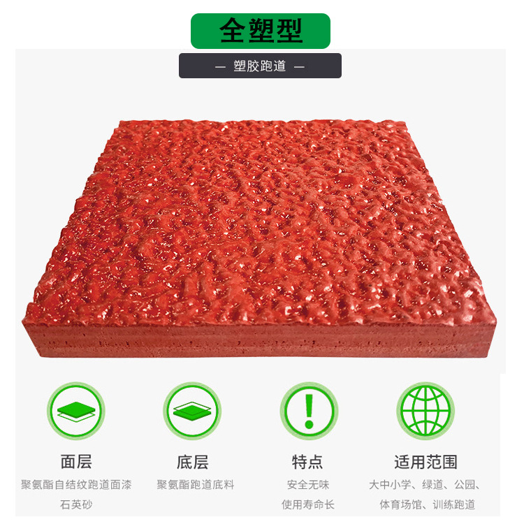 新国标透气型户外塑胶跑道全塑型